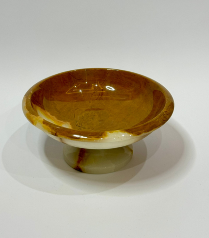 ONYX BROWN PEDESTAL BOWL