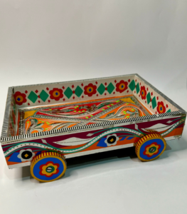 Chamak Patti Trolly Tray Large | Stylish Serving Tray