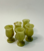 Elegant Onyx Marble Kahva Set of Five | Unique Tulip-Shaped Cups