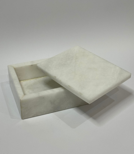 WHITE MARBLE JEWELRY BOX