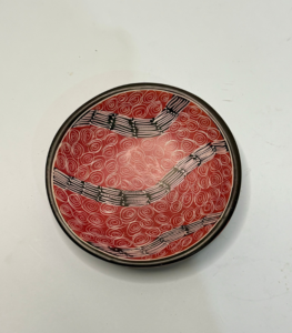 Cherry Red Abstract Art Trinket | Vibrant Decorative Plate