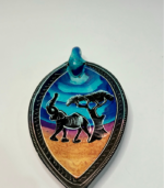 Oval Trinket with Elephant Painting | Artistic Keepsake