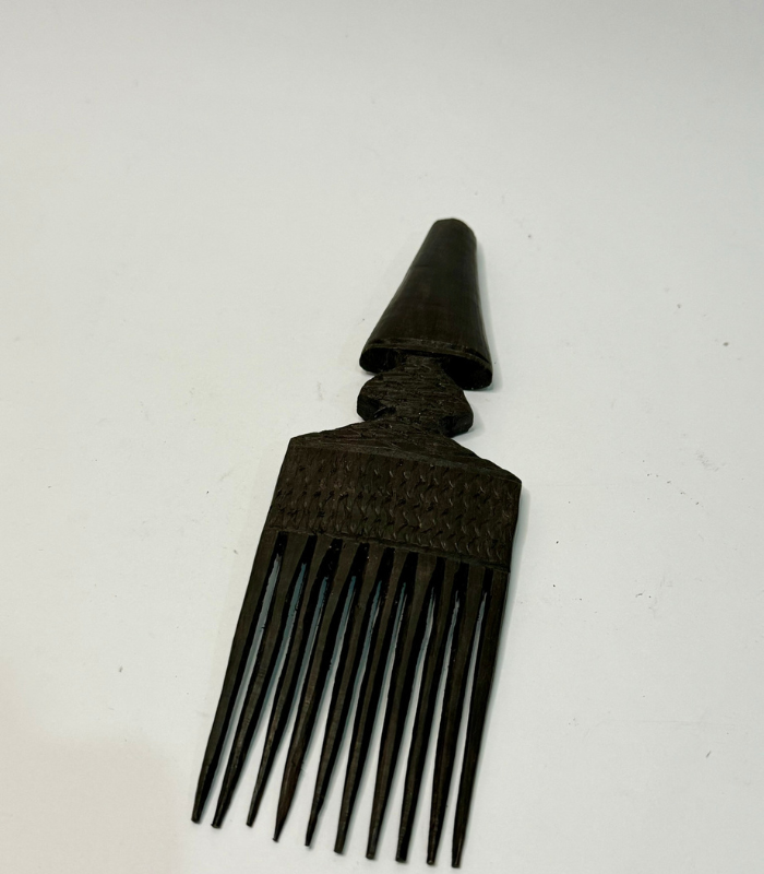 Nigerian Handmade Wooden Comb | Unique Ebony Design