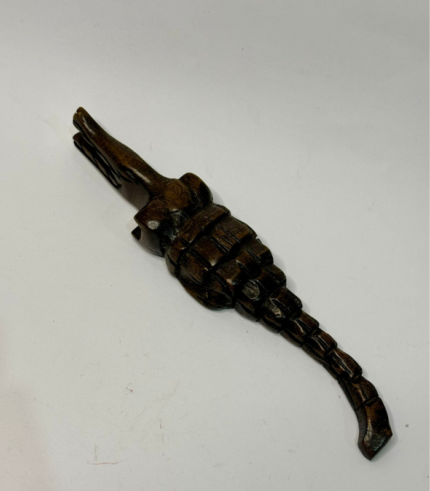 WOODEN CARVED ALLIGATOR TABLE DECOR
