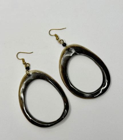 African Horn Hoopes - Black & Grey