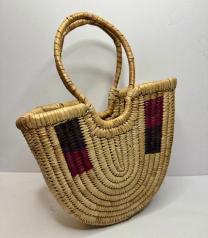 U Shaped Raffia Hand Bag