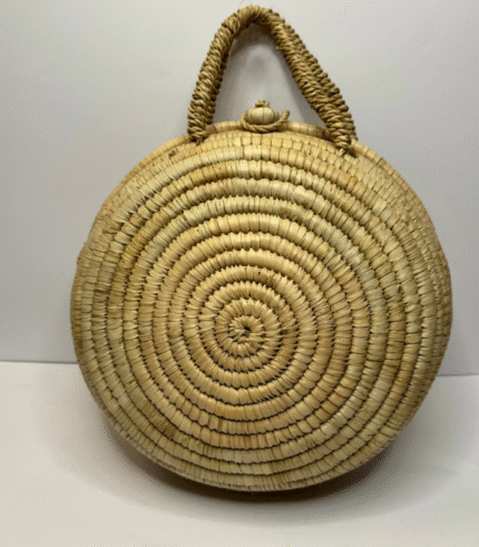 Vintage Handwoven Round Weed Clutch