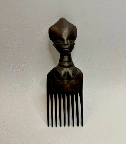 African Lady Handcarved Pure Ibano Wood Comb