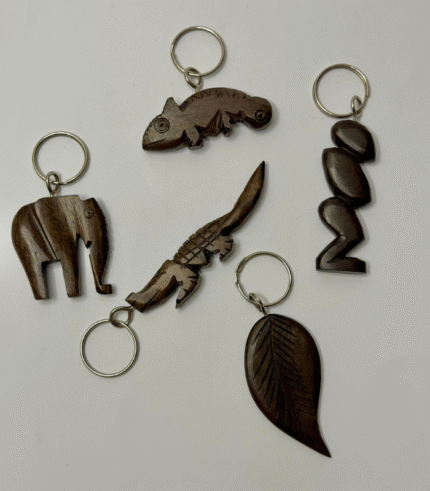 Handcarved wooden keychain