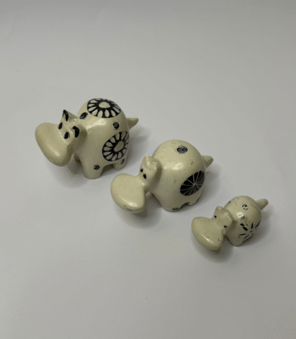 Small white stone hippopotamus